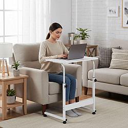 Mobilus baltas nešiojamojo kompiuterio stalas ModernHome