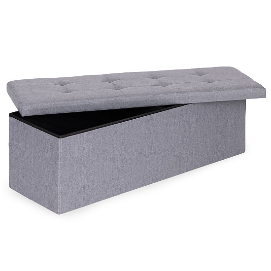 Light grey storage box 111x38 cm