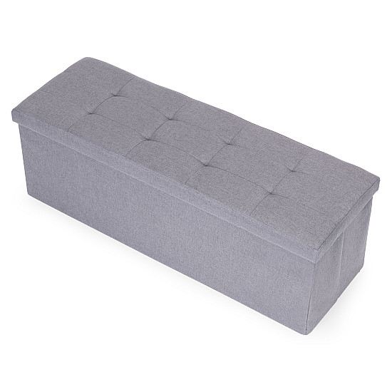 Light grey storage box 111x38 cm