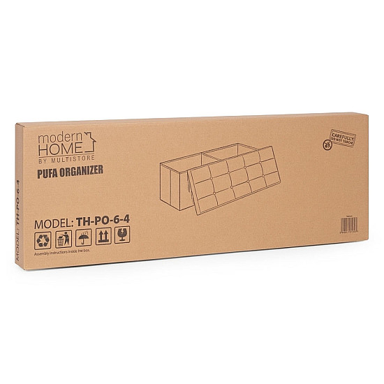 Light grey storage box 111x38 cm