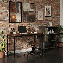 Tamsiai rudas kompiuterio/mokyklinis stalas 120x60 cm ModernHome