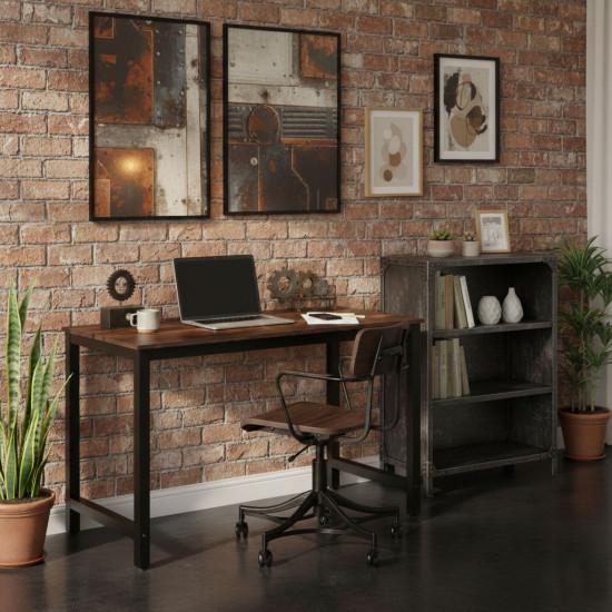Tamsiai rudas kompiuterio/mokyklinis stalas 120x60 cm ModernHome
