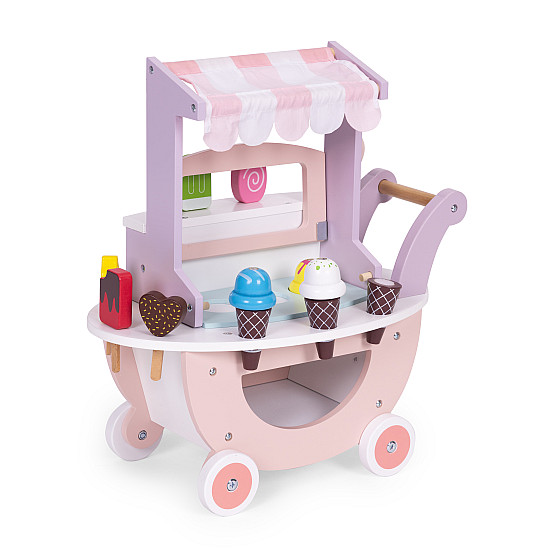 Koka saldējuma ratiņi bērniem 12 gab. komplekts ECOTOYS