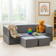 Didelė modulinė pilka sofa Vaikų baldai ECOTOYS