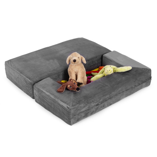 Didelė modulinė pilka sofa Vaikų baldai ECOTOYS
