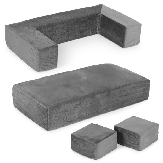 Didelė modulinė pilka sofa Vaikų baldai ECOTOYS