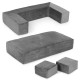 Didelė modulinė pilka sofa Vaikų baldai ECOTOYS