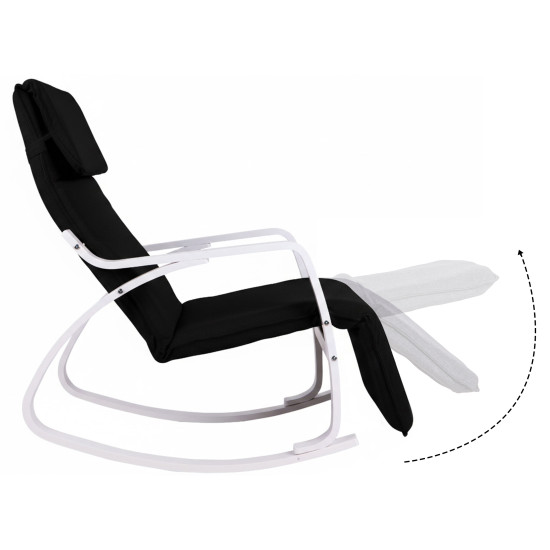 Supama juoda kėdė su reguliuojama atrama kojoms Foteliai ir kėdės ModernHome