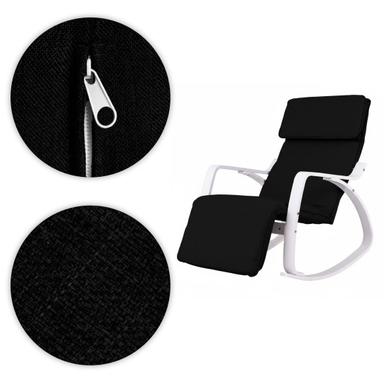 Supama juoda kėdė su reguliuojama atrama kojoms Foteliai ir kėdės ModernHome