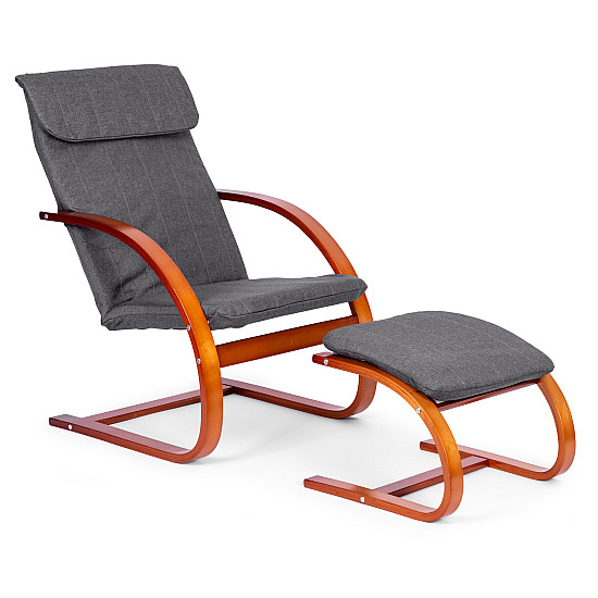 Suomiškas supamasis krėslas su atrama kojoms ModernHome