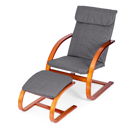 Suomiškas supamasis krėslas su atrama kojoms ModernHome
