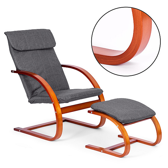 Suomiškas supamasis krėslas su atrama kojoms ModernHome