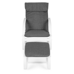 Suomiškas supamas krėslas su kojų atrama — poilsio gultas svetainėms ModernHome