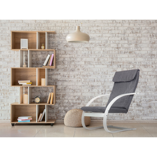 Suomiškas pilkas supamasis krėslas poilsiui Foteliai ir kėdės ModernHome