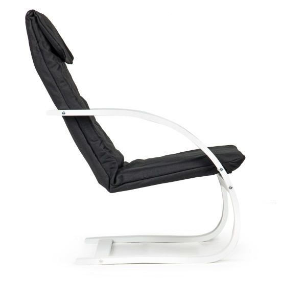 Suomiškas juodas supamasis krėslas poilsiui Foteliai ir kėdės ModernHome