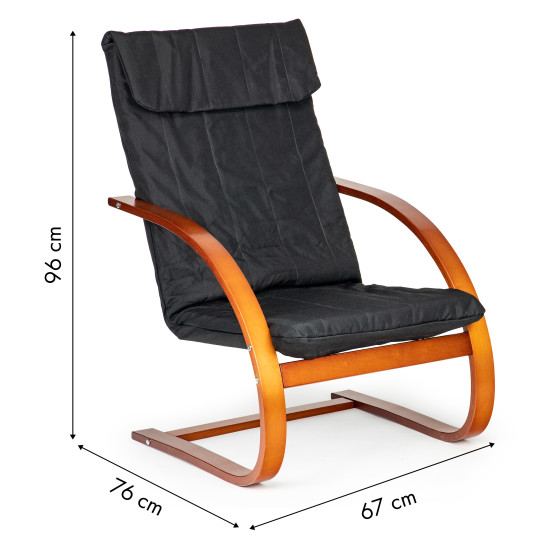 Finnish Black Rocking Chair-Recliner by ModernHome