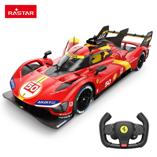 Nuotoliniu būdu valdomas raudonas automobilis Ferrari 499P