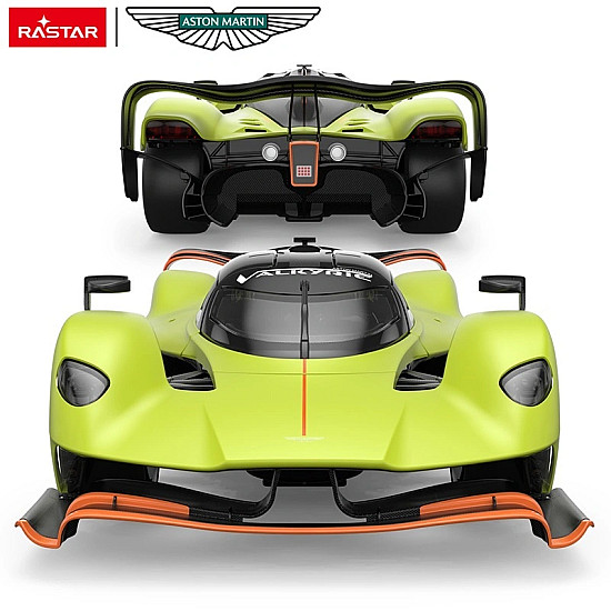 Nuotoliniu būdu valdomas žalias automobilis Aston Martin Valkyrie AMR PRO