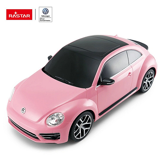 Nuotoliniu būdu valdomas rožinis automobilis Volkswagen Beetle
