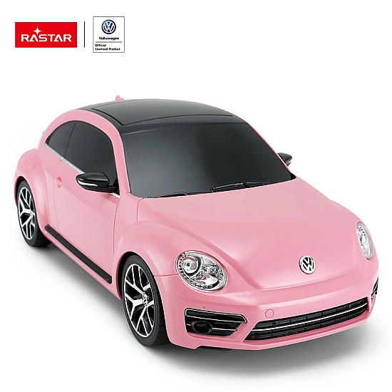 Nuotoliniu būdu valdomas rožinis automobilis Volkswagen Beetle