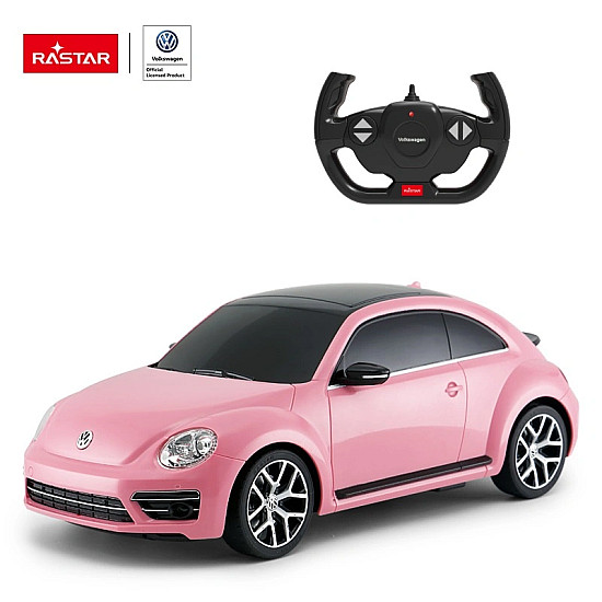 Nuotoliniu būdu valdomas rožinis automobilis Volkswagen Beetle