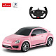 Nuotoliniu būdu valdomas rožinis automobilis Volkswagen Beetle