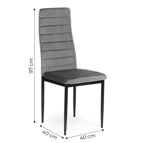 Pilkų 4 kėdžių komplektas Foteliai ir kėdės MEBELKI24