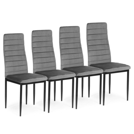 Pilkų 4 kėdžių komplektas Foteliai ir kėdės MEBELKI24