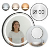 Круглое чёрное LED-зеркало для ванной 60 см с 3 цветами подсветки ModernHome