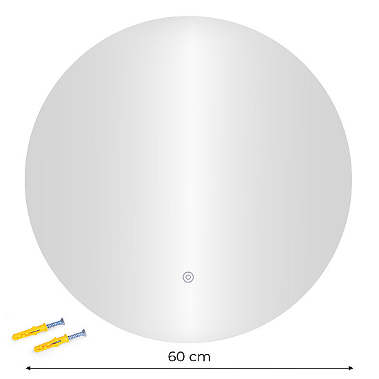 Apvalus LED vonios veidrodis 60 cm su 3 šviesos spalvomis ModernHome