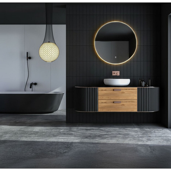 Apvalus LED vonios veidrodis 80 cm su 3 šviesos spalvomis ModernHome