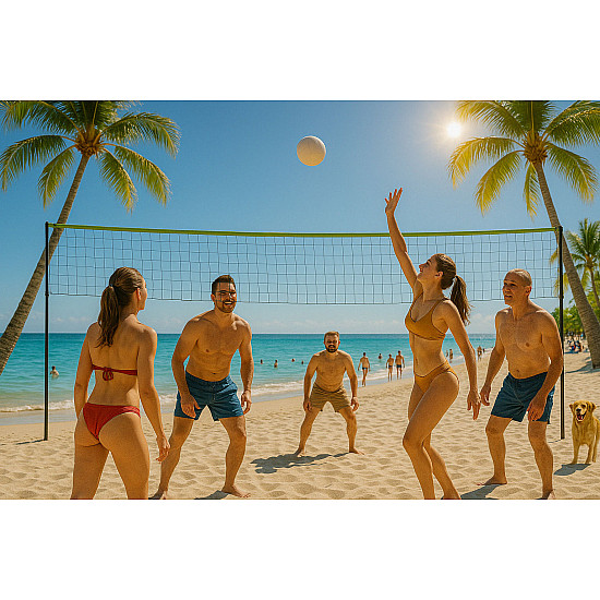 Tinklinio ir badmintono tinklas 600 x 240 cm sulankstomas MOVEPRO