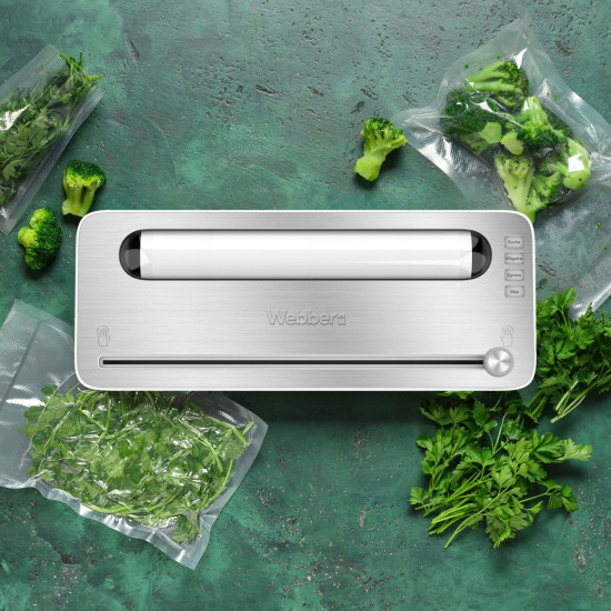 Baltas maisto produktų vakuuminis pakavimo aparatas, 120 W Elektronika ir buitiniai prietaisai WEBBER