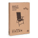 Foldable Steel Garden Chair with Adjustable Backrest, Black, MultiGarden