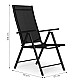 Folding black steel garden chair with adjustable backrest MultiGarden