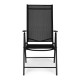 Foldable Steel Garden Chair with Adjustable Backrest, Black, MultiGarden