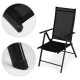 Foldable Steel Garden Chair with Adjustable Backrest, Black, MultiGarden