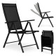 Foldable Steel Garden Chair with Adjustable Backrest, Black, MultiGarden