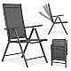 Folding grey garden chair with adjustable backrest MultiGarden