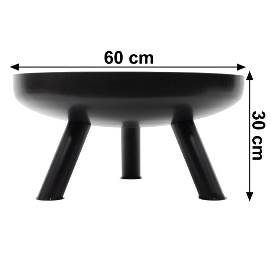 Large solid cast iron garden fire pit 60 cm, perfect for a bonfire