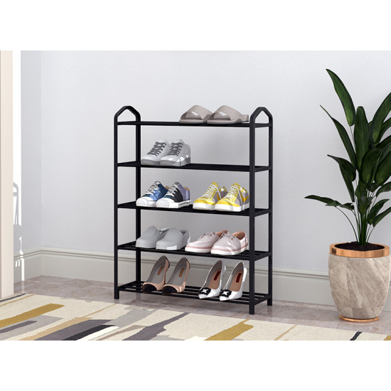 Metalinė juoda batų lentynėlė, 5 lentynos Lentynos ModernHome