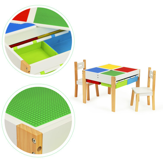 Medinis vaikų baldų komplektas: stalas + 2 kėdės Vaikų baldai ECOTOYS