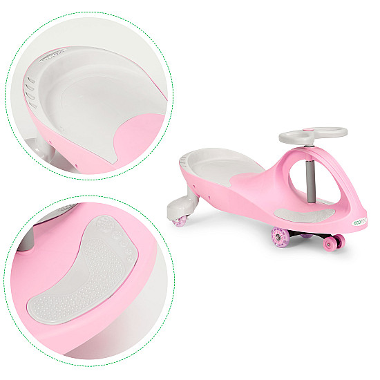 Wiggle rozā auto ar LED riteņiem