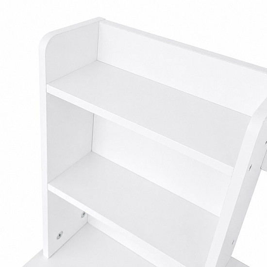Kosmeetikalaud ümmarguse peegli ja LED-valgustusega ModernHome