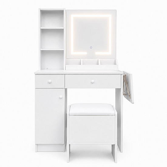 ModernHome Vanity Table with Mirror and LED Lighting