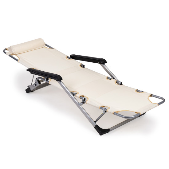 Smėlio spalvos  gultas, sulankstomas 2-in-1