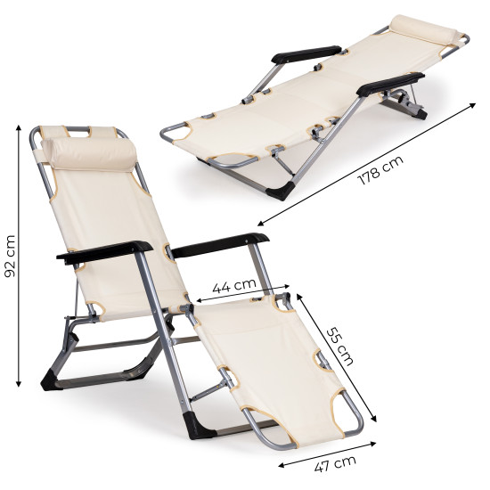 Smėlio spalvos  gultas, sulankstomas 2-in-1