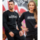 Juodas megztinis RealBoos baltos raidės 2001-xw01 - Vyriški džemperiai Juodas megztinis RealBoos baltos raidės 2001-xw01