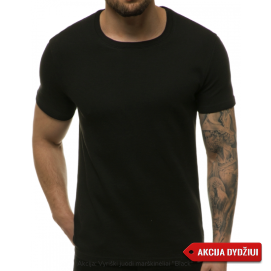 Vyriški juodi marškinėliai Black MACH/M1193 - Marškinėliai Vyriški juodi marškinėliai Black MACH/M1193