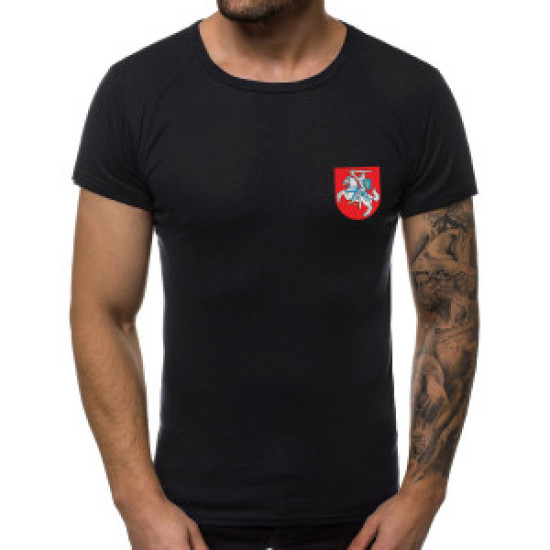 Juodi vyriški marškinėliai Herbas JS/712005 - Marškinėliai Juodi vyriški marškinėliai Herbas JS/712005